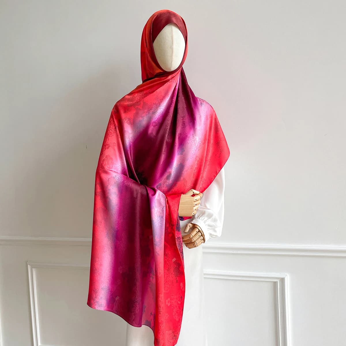 70*180cm Women Hijab Jacquard Scarf Muslim Wrap Ramadan Islam Winter Headscarf Hijabs Turban Neckerchief