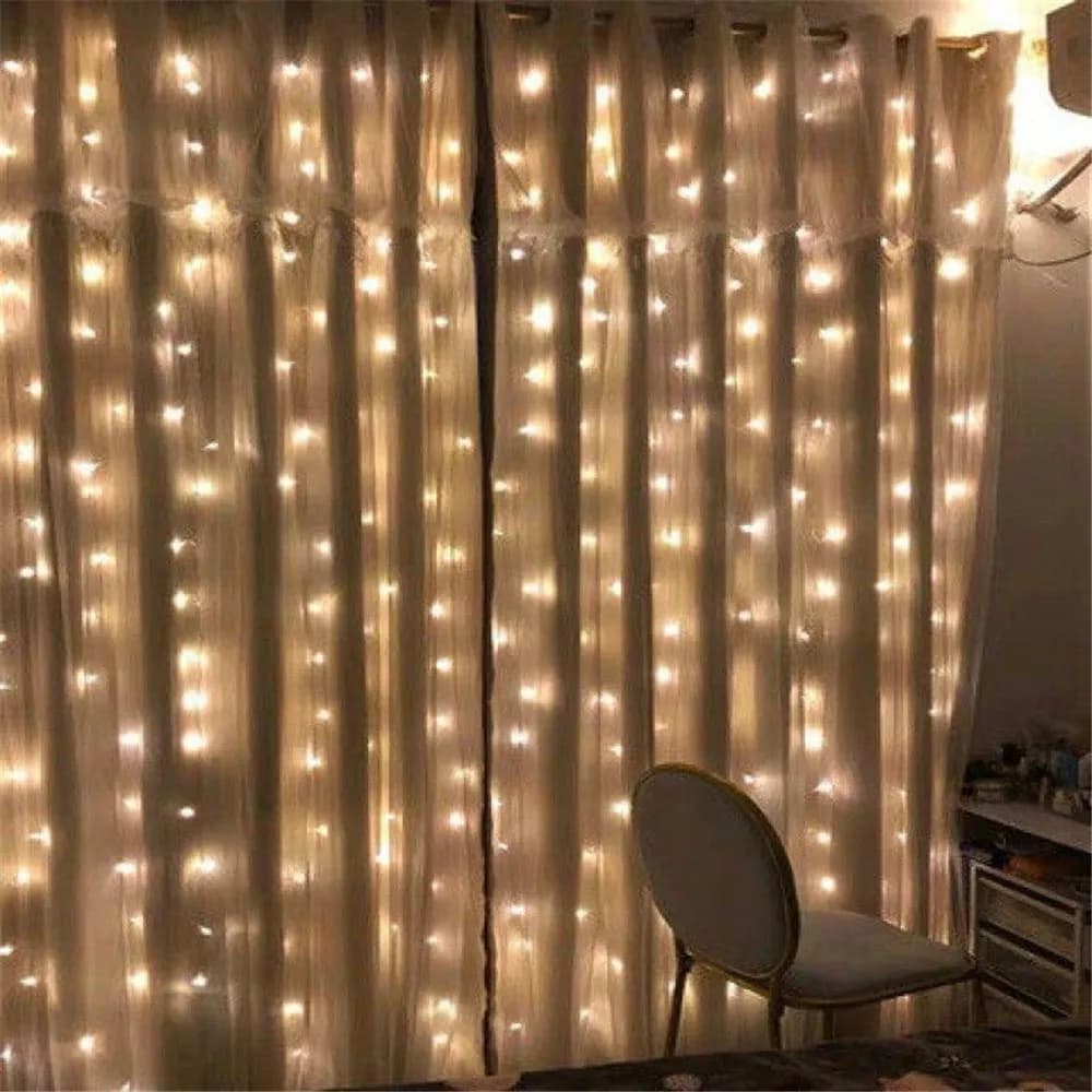 Luci a tenda USB per esterni, luci fatate a stringa per giardino, cortile, matrimoni, compleanni, Natale, Halloween, feste e decorazioni natalizie
