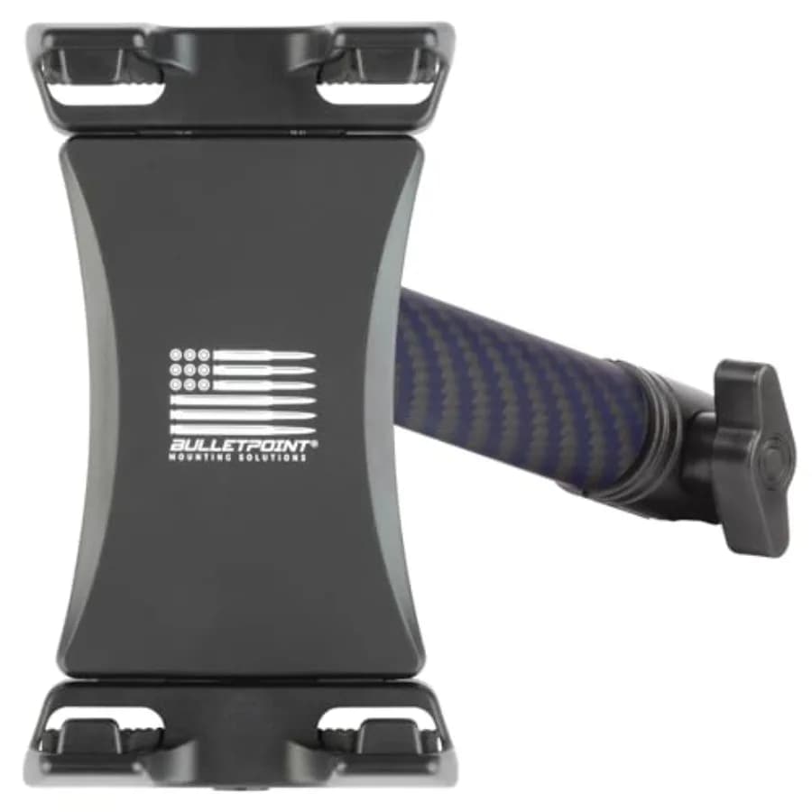 Supporto per tablet da camion per iPad e tablet Samsung: soluzione di montaggio universale con sfera da 20 mm, braccio in fibra di carbonio opaca da 7 cm + braccio in Kevlar