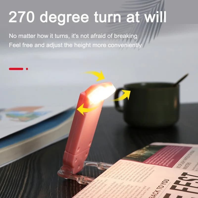 Lampada da libro a LED ricaricabile USB Lampada da scrivania portatile con clip 500mAh Lampada da lettura segnalibro Luminosità regolabile 15 lampade a ingranaggi