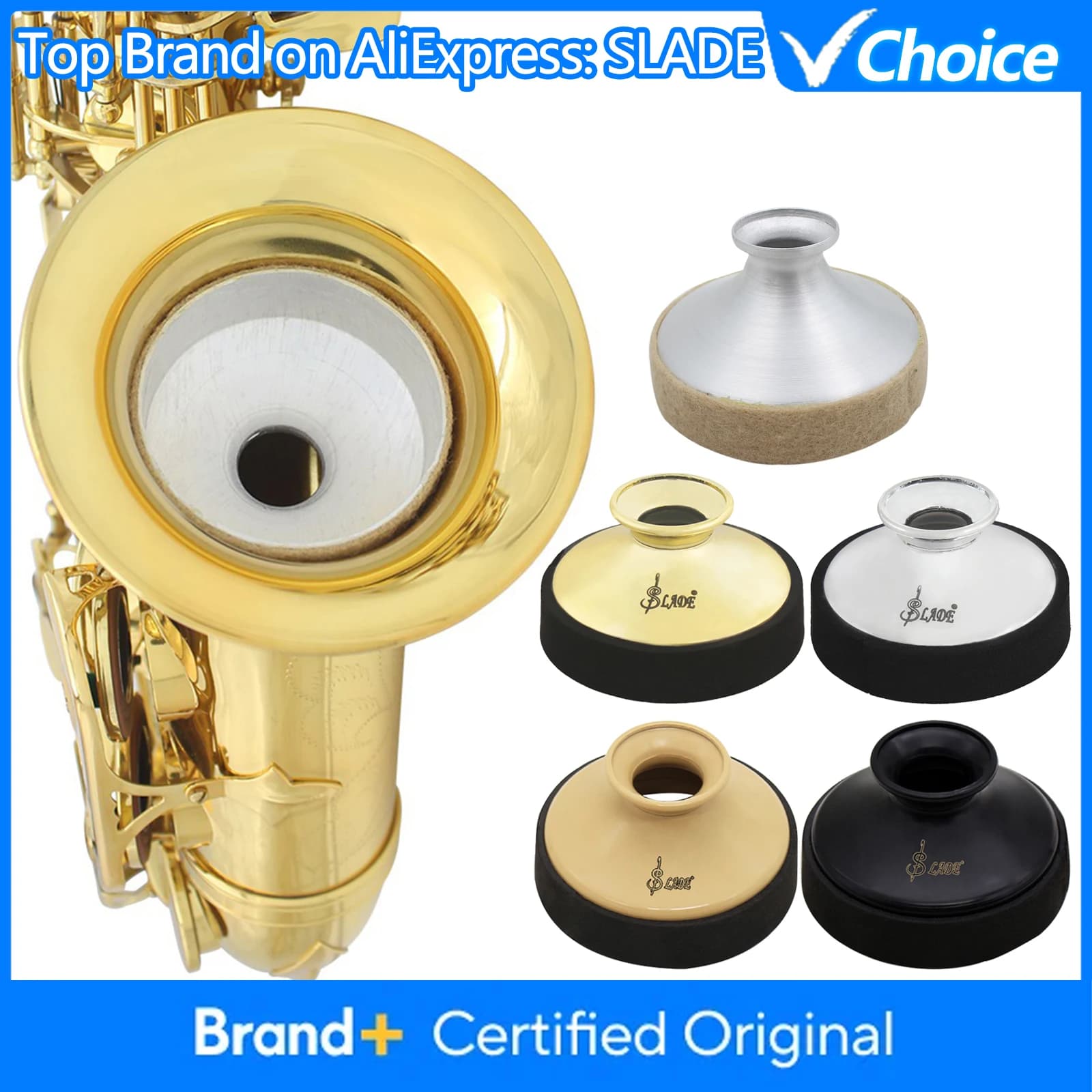 SLADE Alto Saxophone Silencer Woodwind Musical Instrument Accessories Round Light-Weight ABS Mute Dampener for Alto Saxophone