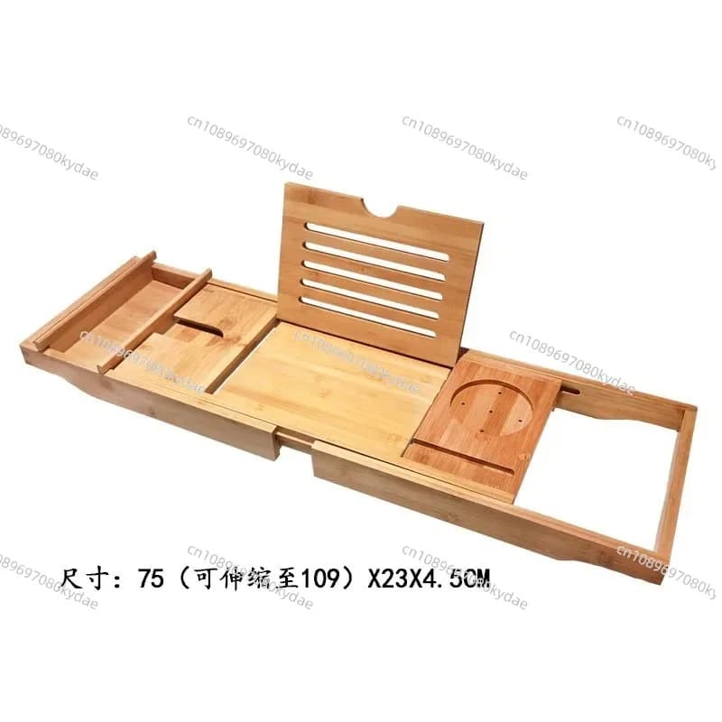 Expandable Bath Tub Tray Multifunctional Bathtub Shelf Organizer Drinks Tray Holds Book Drinks Soap Bathroom Tool
