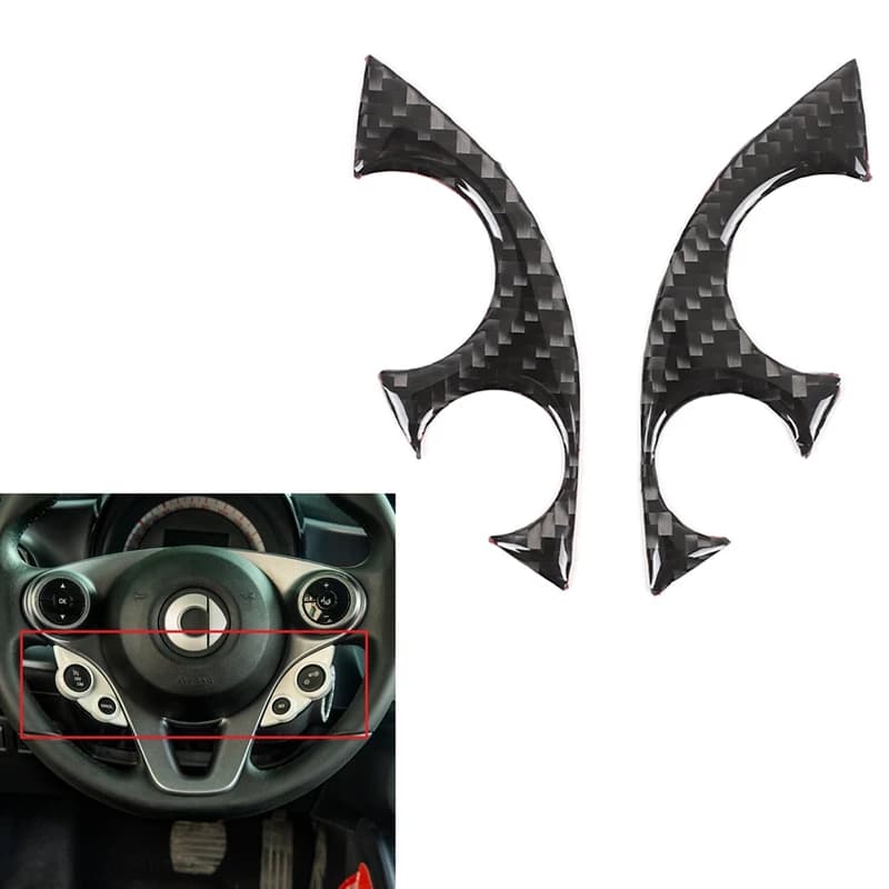 Self-adhesive carbon fiber wheel decoration cover for 2 pcs/set suitable for Benz Smart 453 Fortwo 2016- 2021