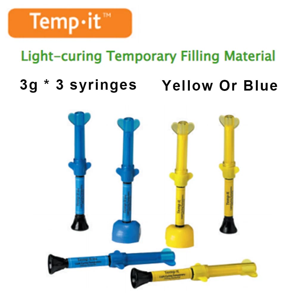 3gx3pcs Spident Temp It Dentale Material Temporarily Filling Blue Yellow Hole Of Dentologist Light Polymerization Korean dentistry