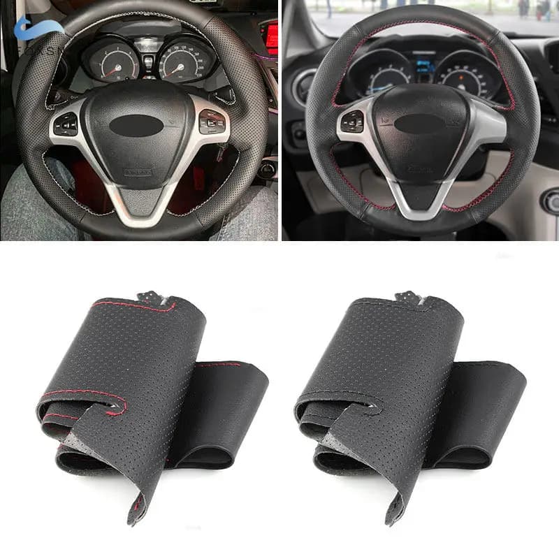 Car wheel braces for Ford EcoSport 2014 2015 2016 2017 Fiesta 2008-2017 Hand sewn microfiber leather cover