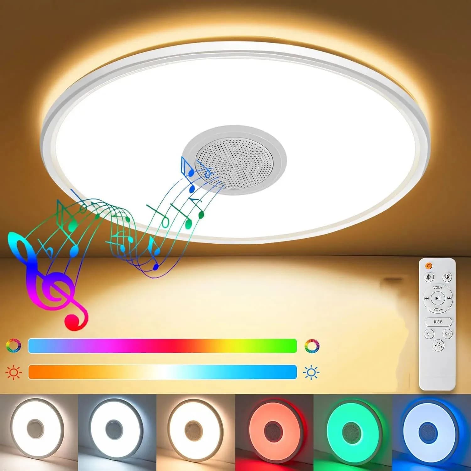 30W 30CM Smart Ceiling Light LED RGB Alexa Tuya Bathroom Ceiling Lamp With Bluetooth Speaker For Bedroom Living Room 100-264V