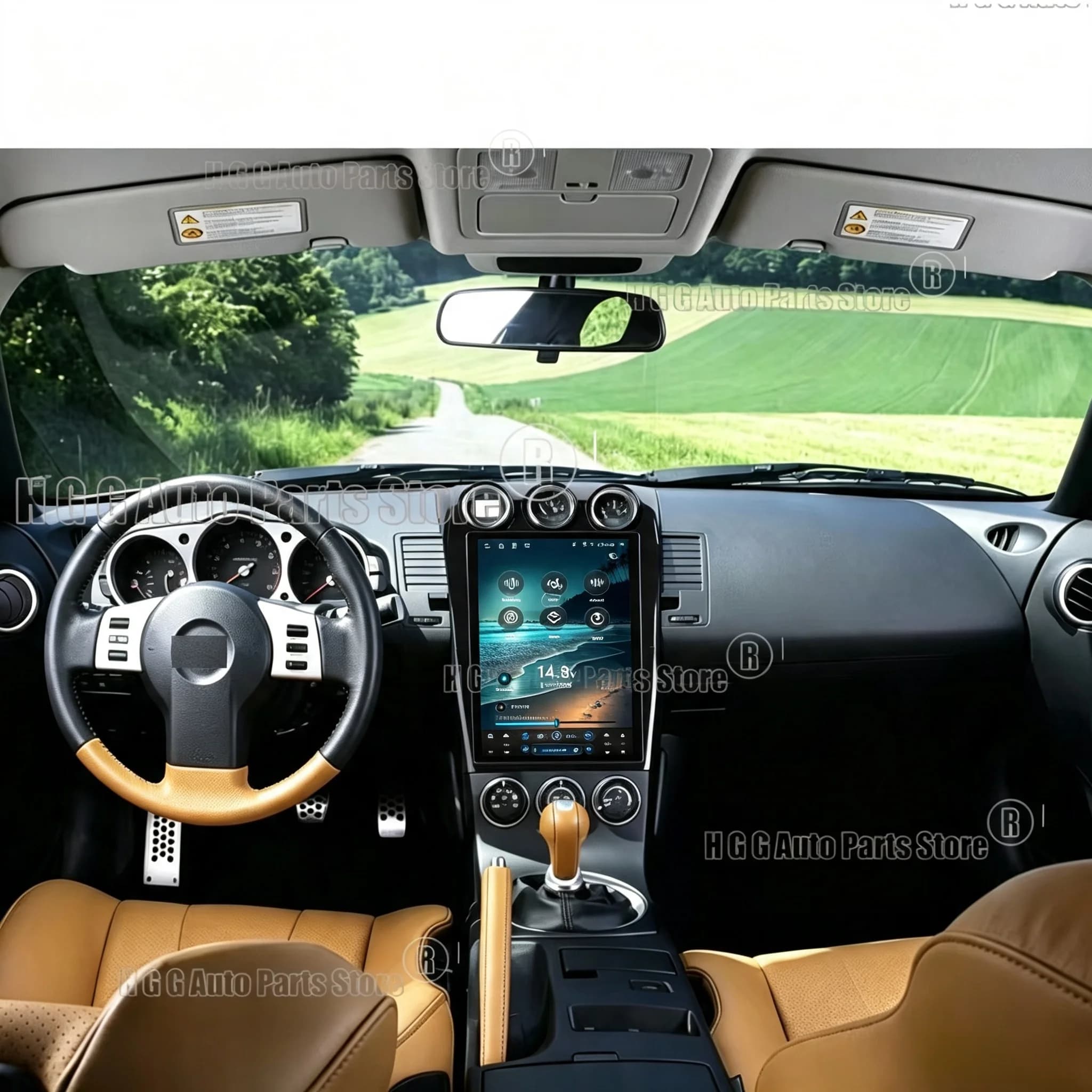 Android15 Carplay Car Radio 14.5 inch Touch Screen For Nissan 350z Z33 2000-2008 GPS Navigation Multimedia Player Head Unit Auto