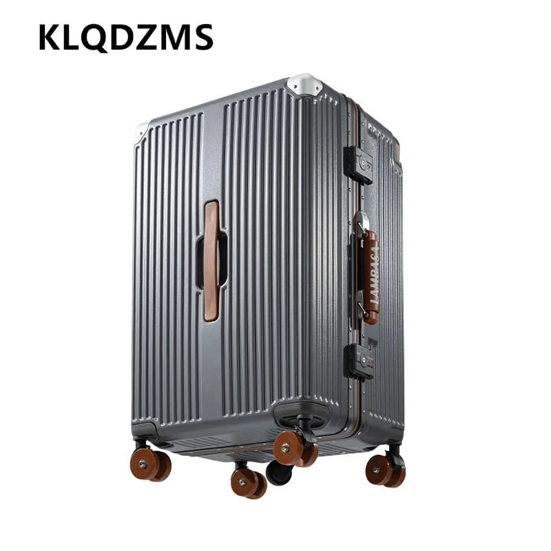 KLQDZMS Men's Suitcase PC Aluminum Frame Boarding Case 20"24"26"28 Inch Trolley Case Trolley Style Travel Bag Women's Luggage