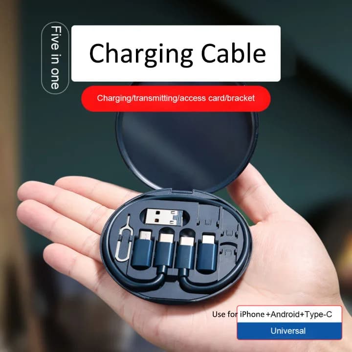 6 in 1 USB C Multiport Charging Data Cable Kit, 60W Fast Charge Phone Adapter Cable for iPhone & Android Devices