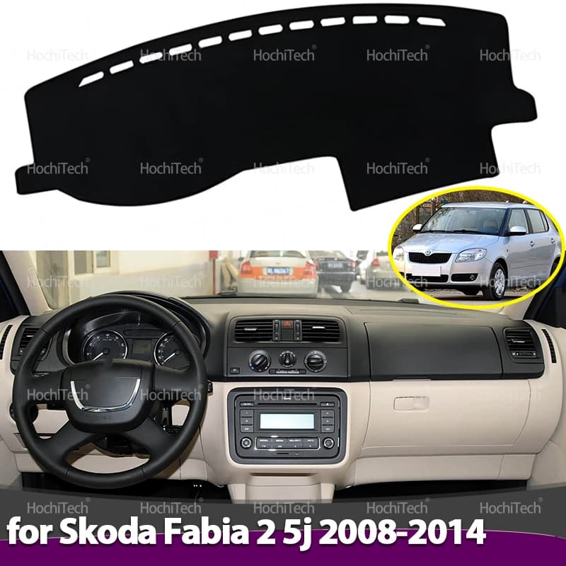 Dashboard Cover Pad for Skoda Fabia 2 5j 2008 2009 2010 2011 2012 2013 2014 Anti-Slip Zerbino Parasol Dash Zerbino Carpet Protective Mat