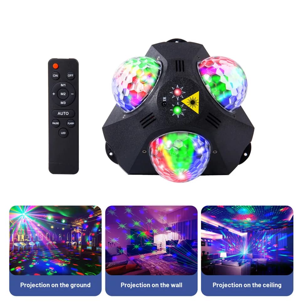 Luce per feste Luce da discoteca Proiettore laser Luce 5 in 1 DJ Stage Luce stroboscopica Natale Matrimonio Home Club Decorazione