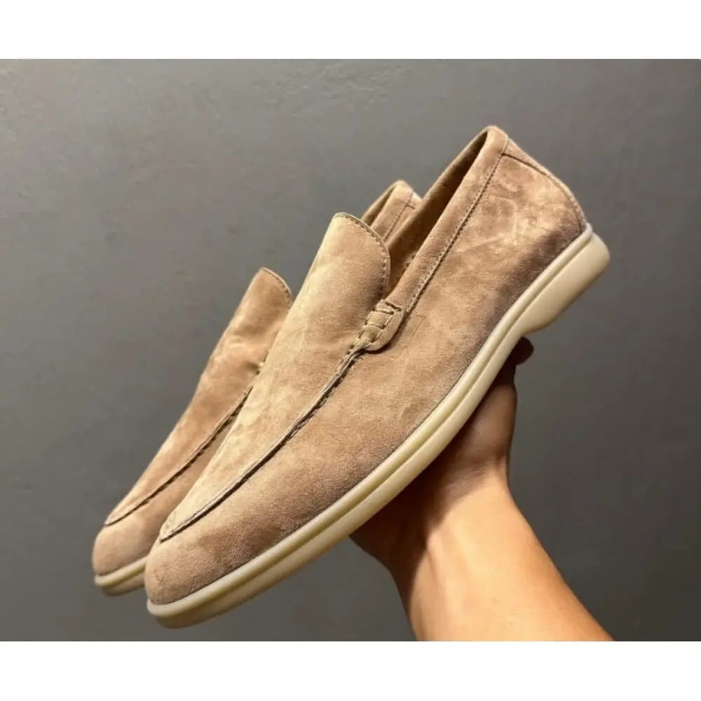 Mocassini Casual di Lusso in Camoscio Beige – Comfort per Tutto il Giorno e Stile Smart-Casual Versatile