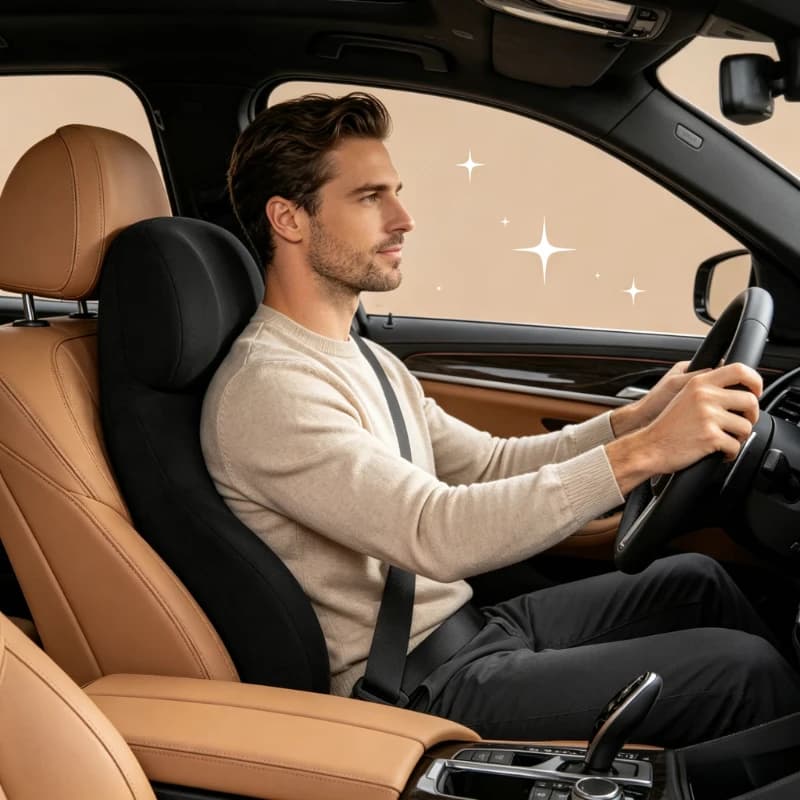 Cuscino per il Collo in Memory Foam e Supporto Lombare per Auto, Poggiatesta Ergonomico Traspirante per Sedile Auto, Allevia il Dolore