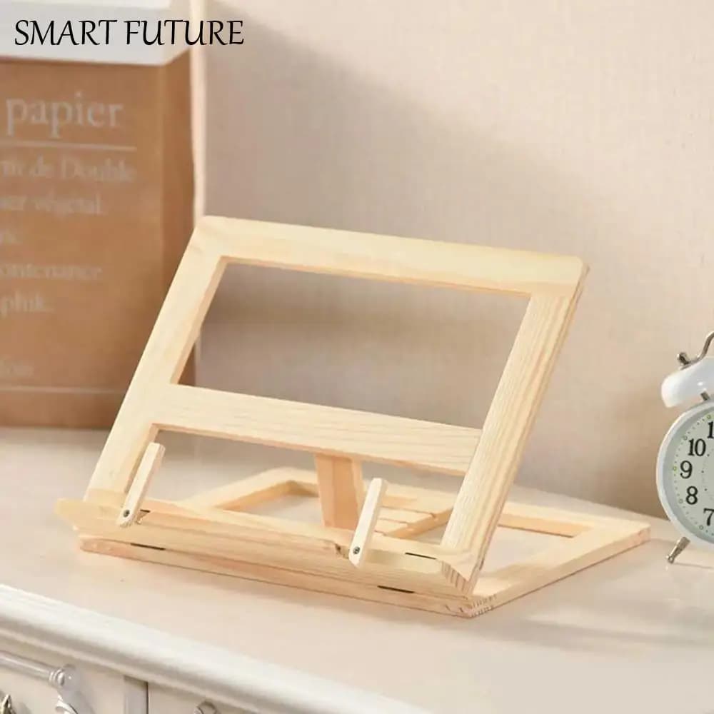 Supporto per laptop Fermalibri in legno regolabili Supporto per libri pieghevole pratico e robusto Supporto per libri di ricette portatile per bambini adulti