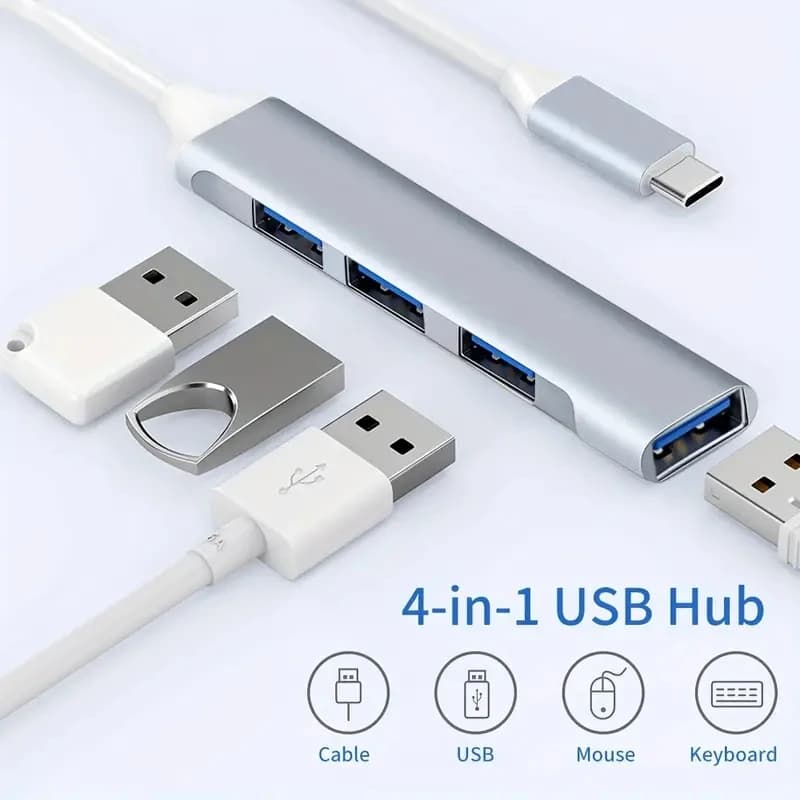 Dock USB 467 Multifunction, High Speed Cable Divider, Quick Transmission, Expand 1 to 4 for Cell Phones and Computers