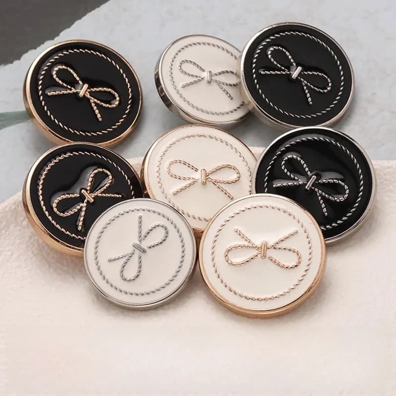Black Decorative Button for Women's Jacket Dress Sweater High-End Knot Versatile Accessory Top Bottoms Clothing