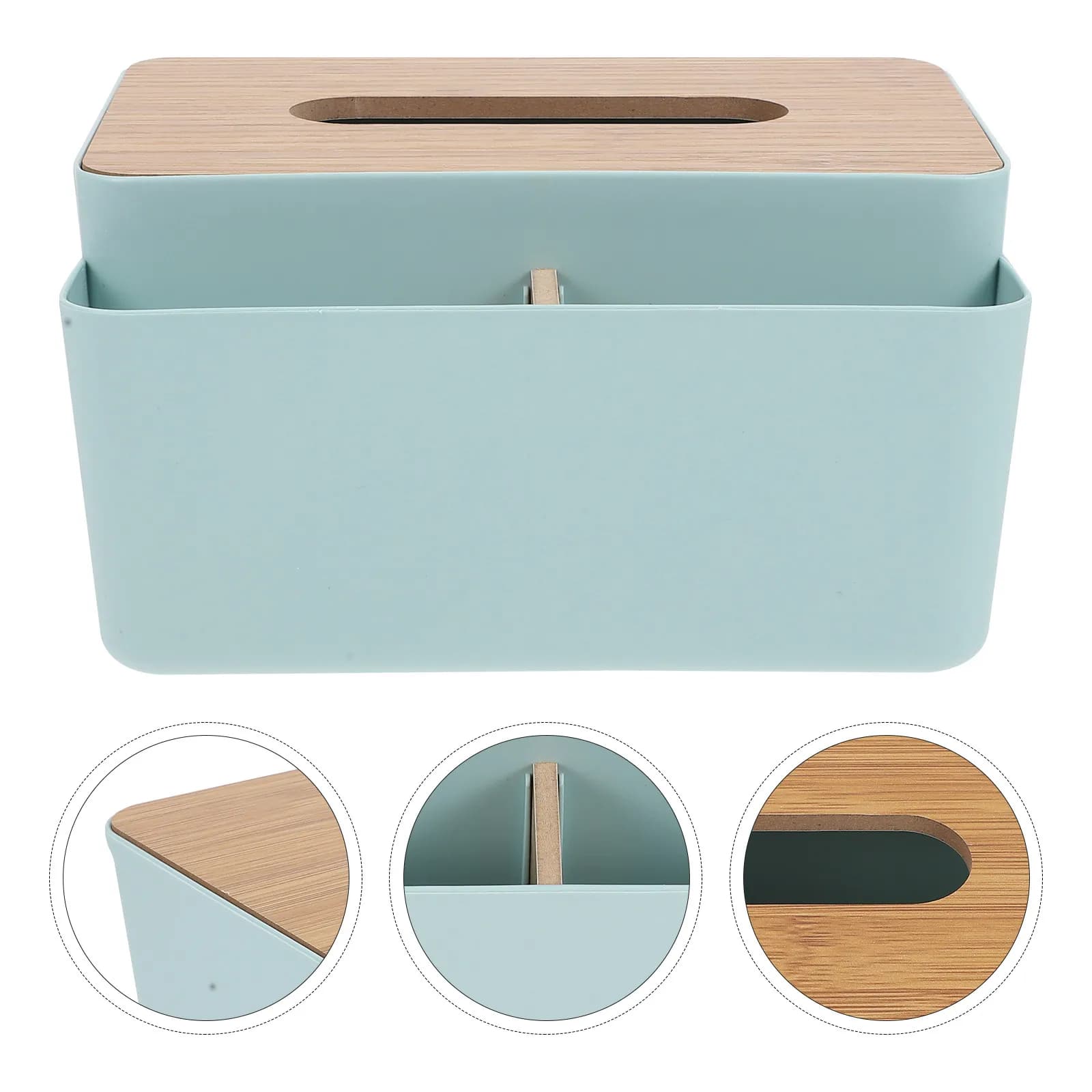 Porta Fazzoletti Moderno e Semplice in Legno e Materiale PP per Cucina, Camera da Letto, Soggiorno, Arredamento Casa, Supporto per Telefono