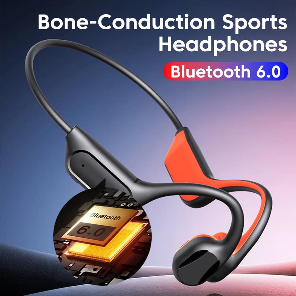 Wireless Bluetooth Earphones Hanging Ear Air Conduction Bluetooth6.0 Headphones Support Inserting TF Cards Type-C Cable Charging