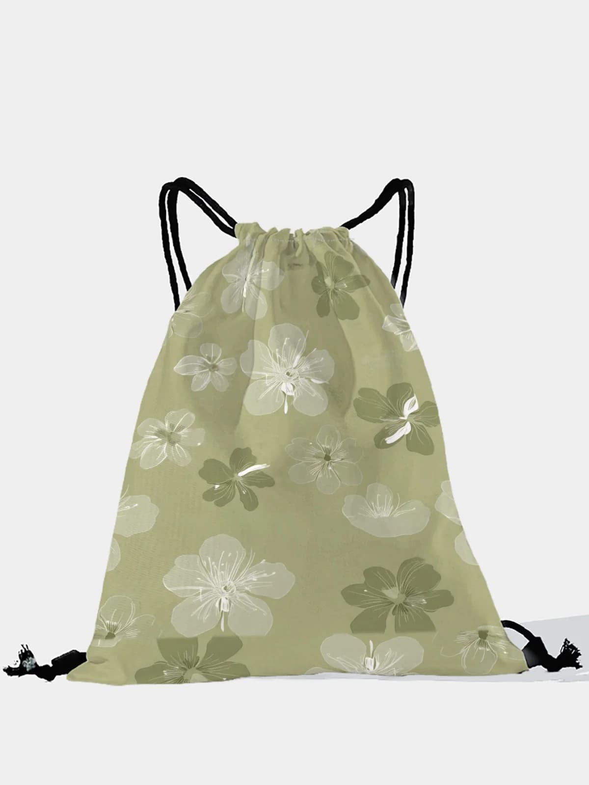 Zaino con coulisse e stampa floreale, borsa sportiva leggera per palestra, yoga, viaggi, scuola, shopping e uso quotidiano