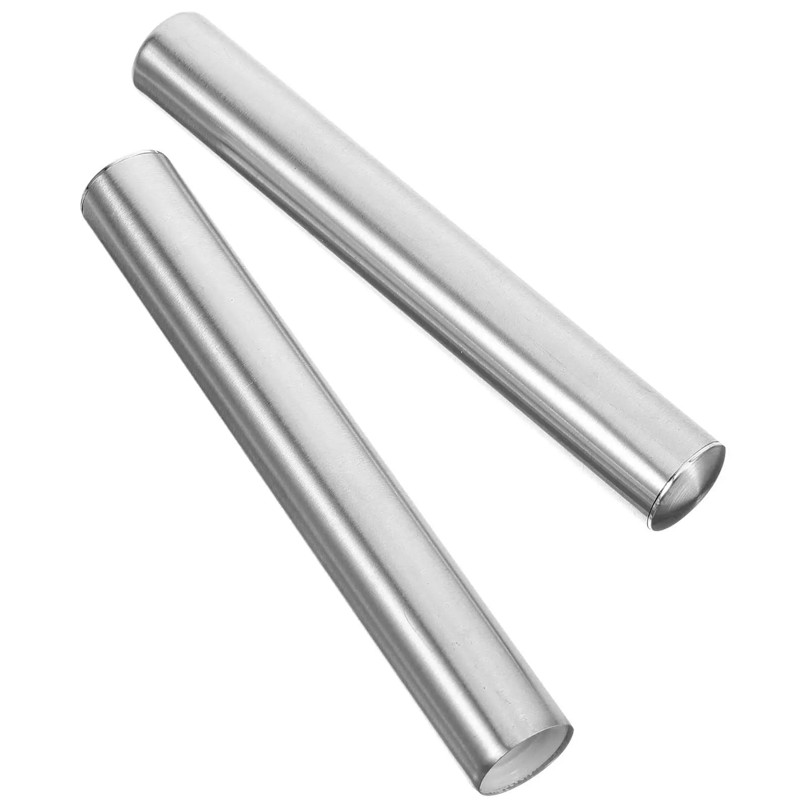 2Pcs Metal Toilet Brush Handle Replacement Stainless Steel Robust Easy Install Comfort Grip Compatible with Most Toilet Brush