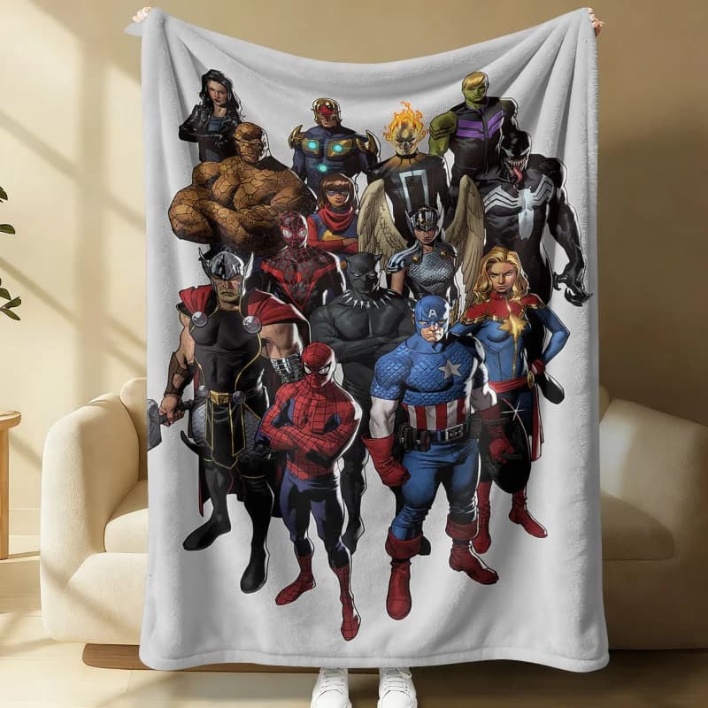 Marvel All Superheroes flannel cover, soft and light, warm, for office, sofa, bed, home decoration, children's gift, boys and girls