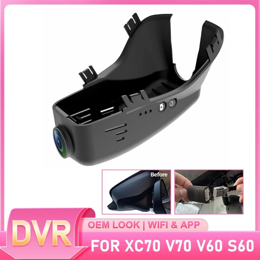 Dash Cam for Volvo XC70 V70 V60 S60 2011~2017, DVR Camera for Auto, Video Recorder, Car Accessories with Wifi and Special Rain Sensor
