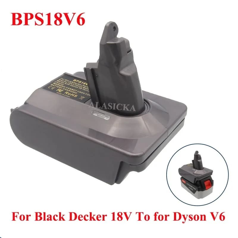 BPS18V6 Battery Adapter Converter for Lithium Battery Black Decker 18V LB2X4020 converted to vacuum cleaner Dyson series V6