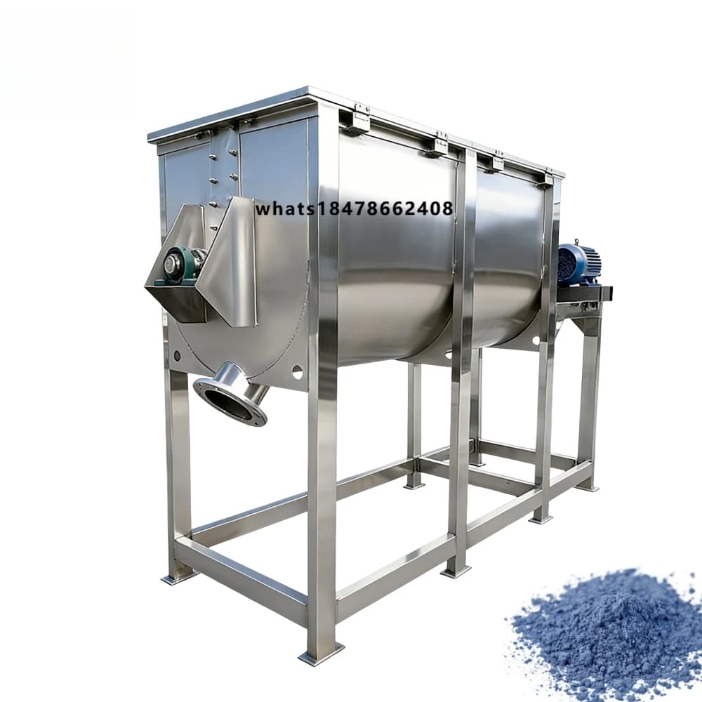 Horizontal Ribbon Blender Powder Mixing Equipment Salt Sugar Spice Powder Mixer Machine 500 Kg 1000 Kg Double Ribbon Mixer