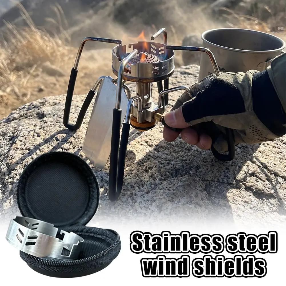 Outdoor Camping Stove Windshield, 304 Stainless Steel Wind Deflector, Windproof Ring for BRS-3000T SOTO-310 Spider Stove