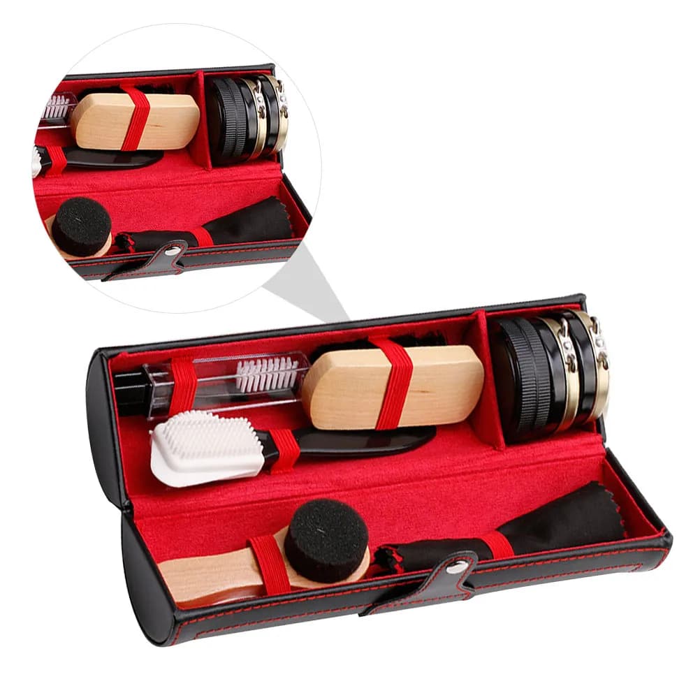 Set di Lucidatura per Scarpe con Spazzola e Crema, Design Creativo con Angolo di Pulizia Efficace per Uomo e Donna, Cura Quotidiana delle Calzature
