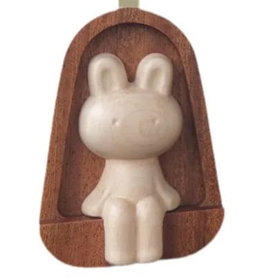 Orologio da parete con capanna di coniglio, orologio a pendolo silenzioso in legno massello, creativo e carino, da parete per la camera dei bambini, orologio decorativo
