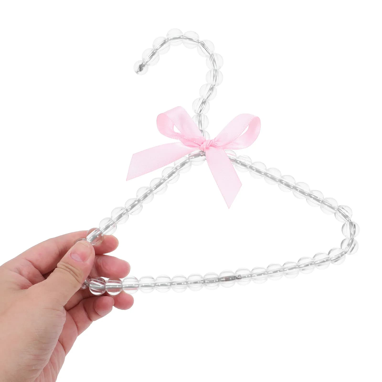 5Pcs Pearl Hangers Small Beaded Bow Decorative Hangers Nursery Wardrobe Clothes Coat Organizer
