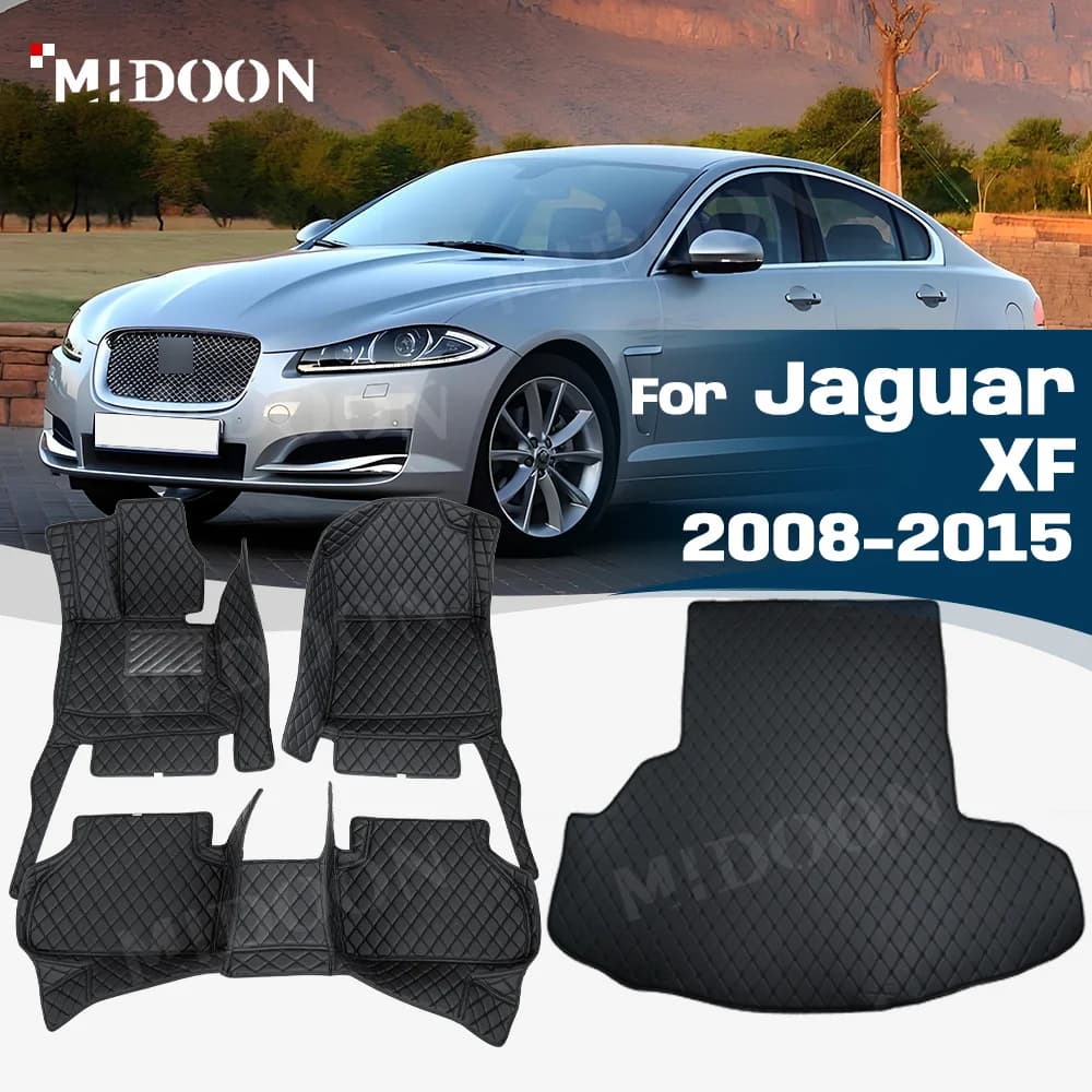 Tappetini per bagagliaio di un'auto per Jaguar XF 2008-2015 2014 2013 12 2011 10 09 Tappetino personalizzato Tappetini per auto Copertura per tappeti Accessori interni