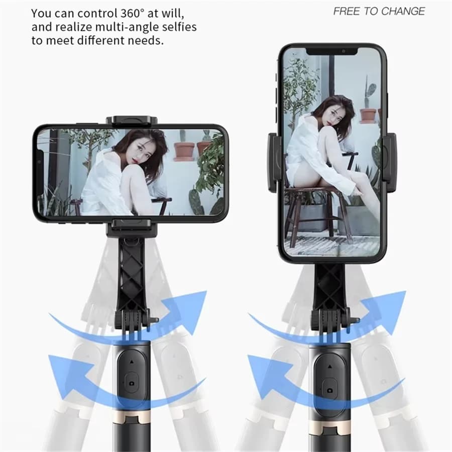 Auto Face Tracking Tripod for iPhone 360 Rotation Selfie Stick With Remote Tripod for Vlog Live Streaming Content Creators