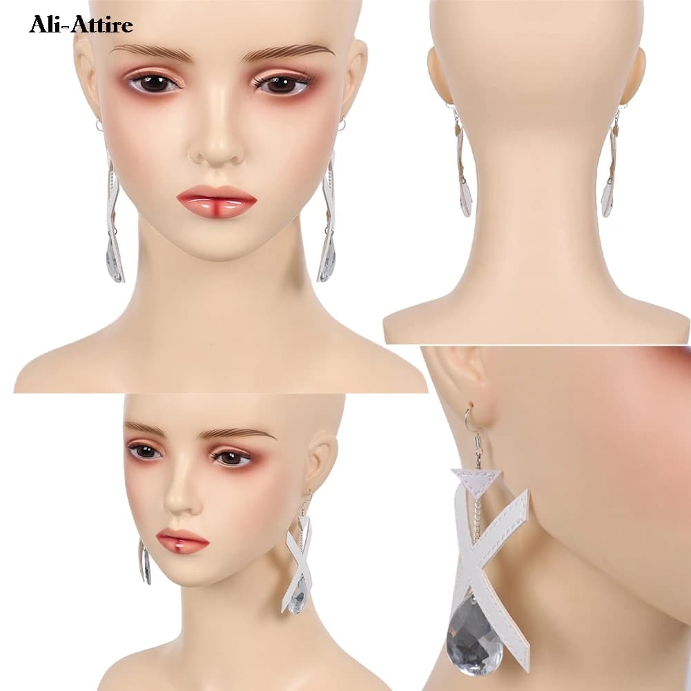 Gioco Rival Emma Cosplay Grace Frost Orecchini in argento Costume Abiti Abiti Accessori Festa Travestimento Halloween Gioco di ruolo Prop