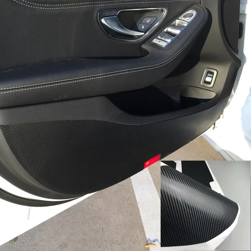 Car Door Anti Kick Pad Protection Mat Carbon Fiber Stickers 4Pcs For Mercedes Benz GLA CLA GLC C Class W205/E Class W213