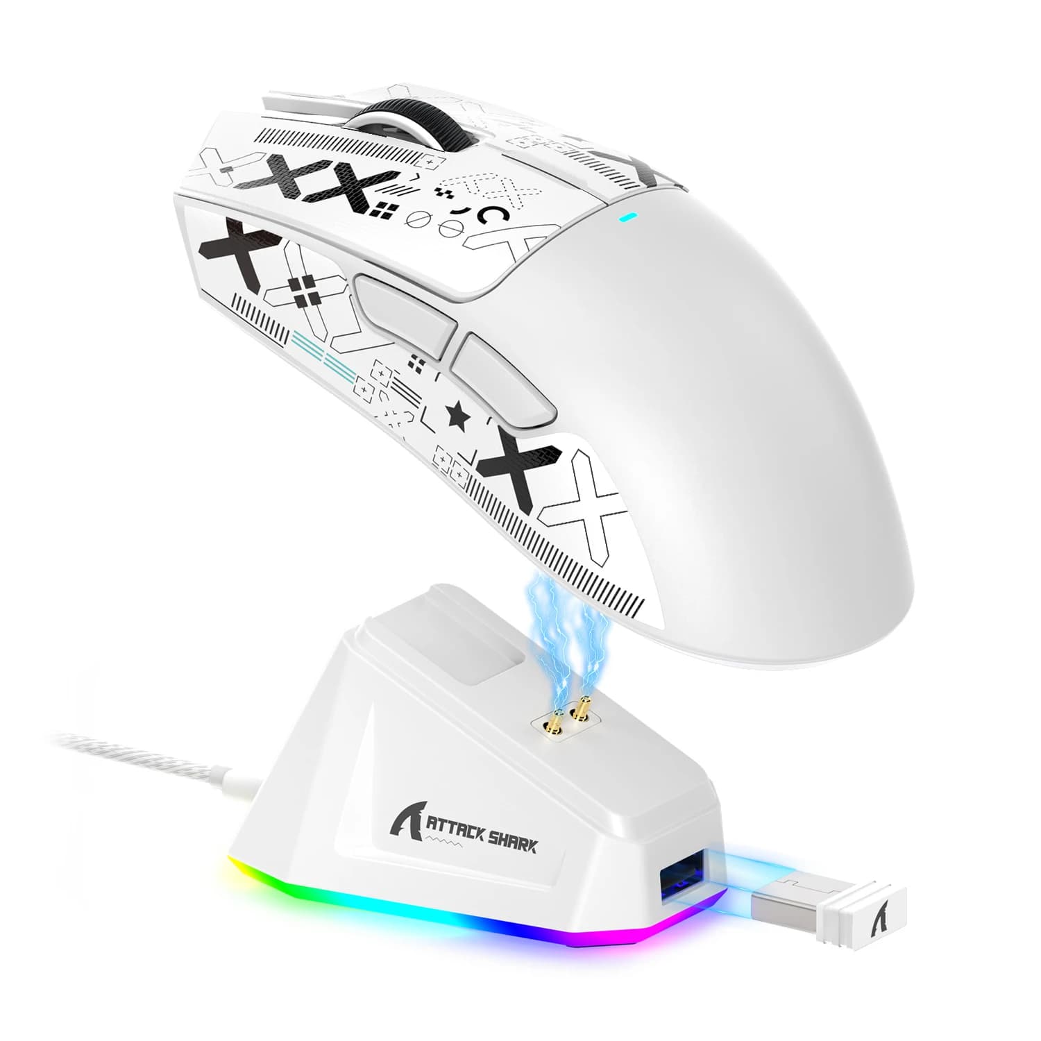 ATTACK SHARK X11 59g Lightweight Wireless Gaming Mouse with RGB Backlight Charging, Up to 22K DPI, PAW3311 Optical Sensor, HUYU Switch