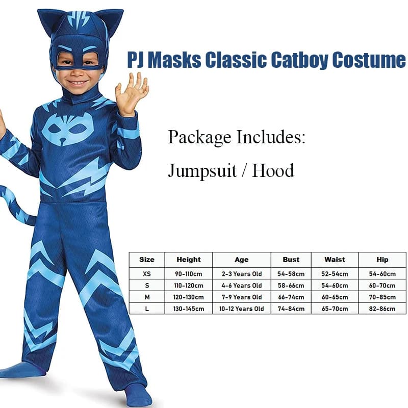 cosplay Pigiama blu Ragazzi Ragazze Costume da eroe anime con maschera Cosplay Vestire vestito Bambino Costume di Halloween Festa di compleanno Regalo per bambini