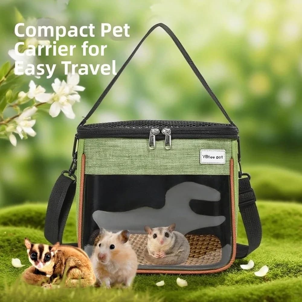 S/M/L Hamster Travel Carrier Clear Window Top Opening Pet Carrier Bag Lightweight Portable Small Pet Carrier Outdoor Use