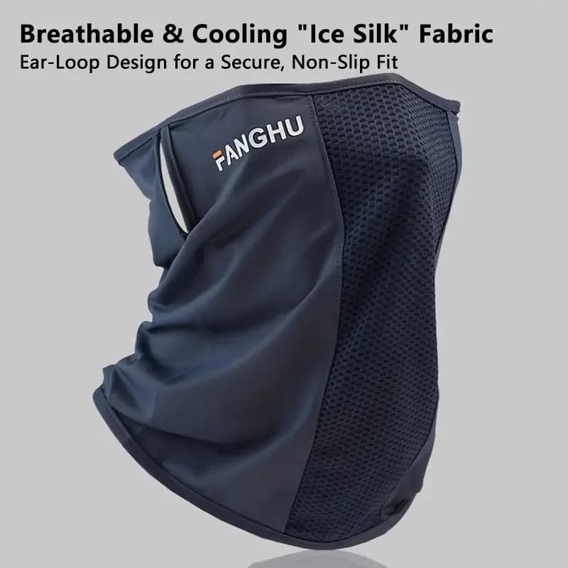 Mesh Breathable Ear Loop Face Cover Elastic Anti UV Sunscreen Thin Sports Neck Gaiter For Outdoor Cycling Running Men Women