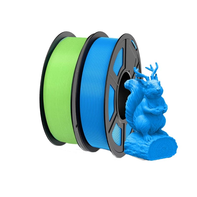 3D Printer Filament PLA+ dimensional accuracy 1.75 mm +/- 0.02 mm, suitable for most 3D FDM printers, 250 G coil, blue+green