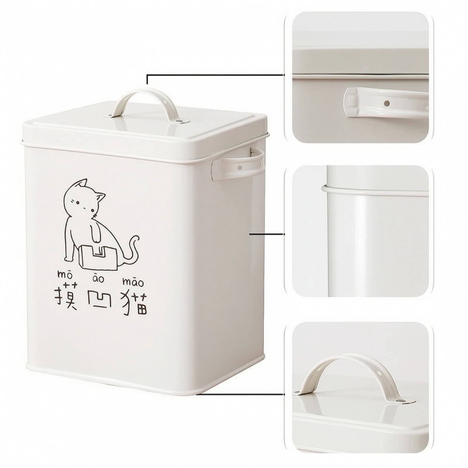 Cat Food Container with Scoop Rectangular Cat Food Bin with Scoop Moisturemoisture-Proof Airtight for Kitchen Counter, Pantry
