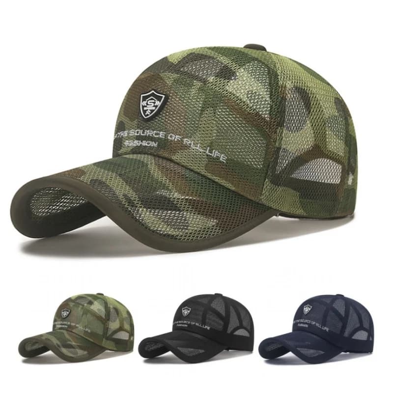 Breathable Summer Hat in Rapid Drying Network, Unisex, for Sport and Running, with Print Lettering, Golf Visiera and Baseball