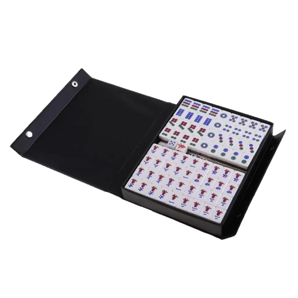 Piastrelle acriliche Mahjong cinesi Mini Mahjong Set Gioco da tavolo Mahjong portatile per regali per feste in famiglia