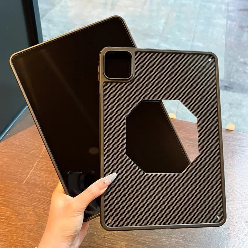 Custodia in fibra di carbonio per Xiaomi Pad 7 Custodia Pro Cover per tablet da 11.2 pollici Xiaomi pad 6S pro 12.4 "Pad 7S 12.5 2025 Nero posteriore rigido funda