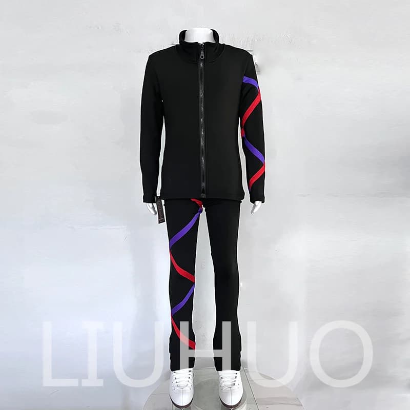 LIUHUO Tuta da allenamento per pattinaggio Giacca sportiva Pantalone per ragazze JB331
