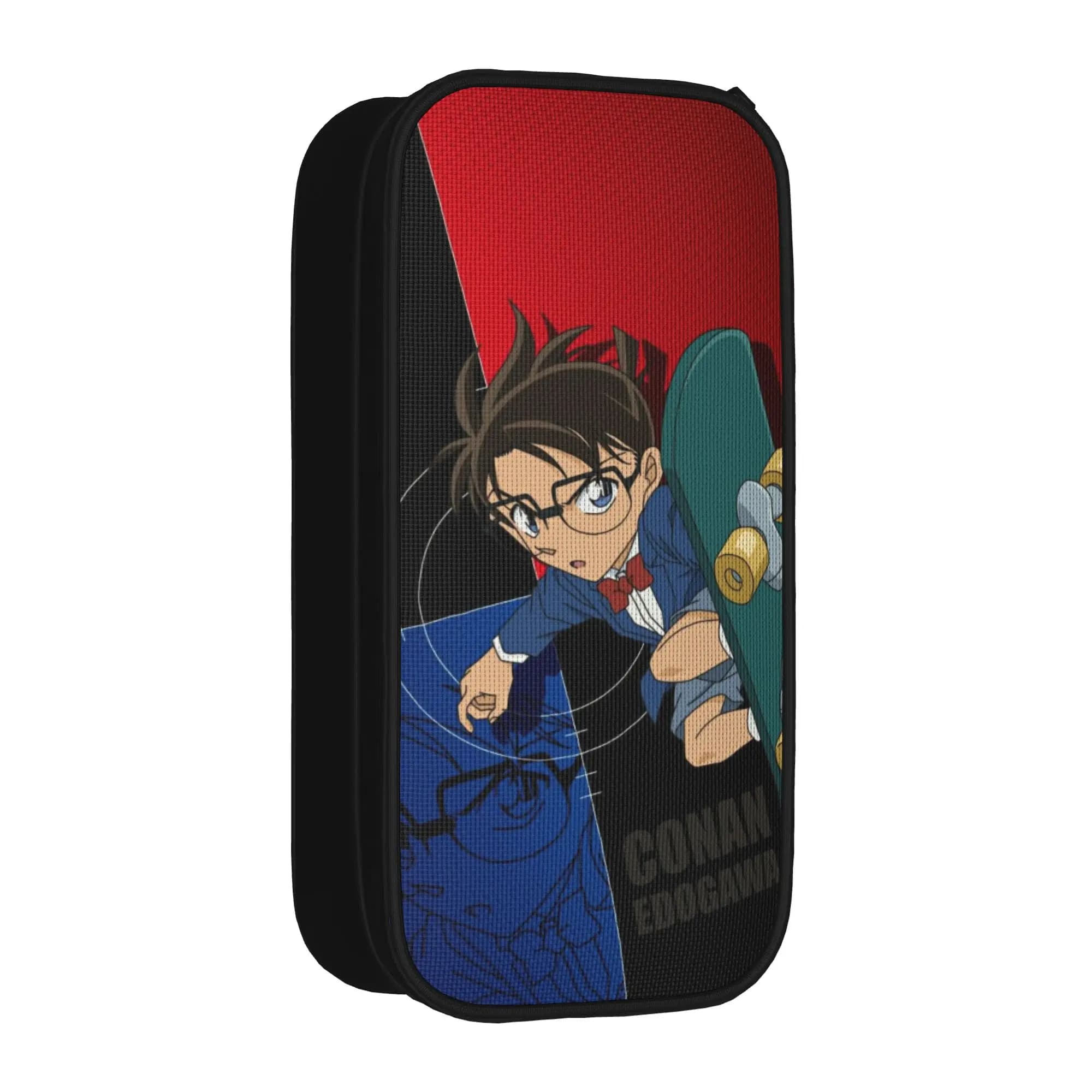 Custom Korean Funny Detectived Anime Conan Pencil Case for Boys Girls Large Storage Pen Box Bag School Accessories