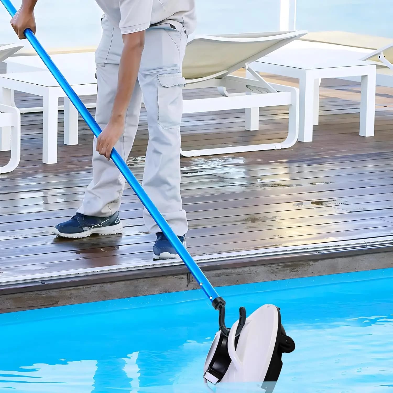 Gancio da 2 pezzi per robot pulitore per piscina, gancio per asta telescopico per robot aspirapolvere generale per piscina, gancio per asta per piscina