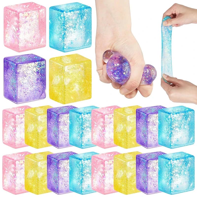 1PC Squishy color Ice Cube Fidget Toys divertente antistress riduce la pressione Prop lento aumento spremere giocattolo per bambini e adulti