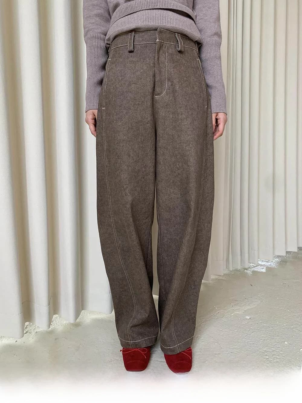 Dorydory Wide Leg Jeans Women's Lazy Loose Feeling Pear Shape Pants Cotton 100% Washed Knife Casual Trousers